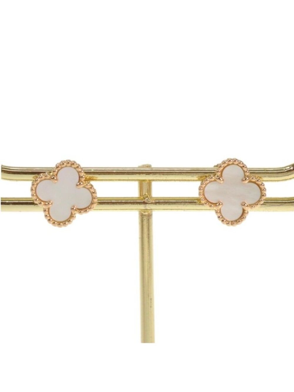 Van Cleef & Arpels Sweet Alhambra Earrings 18k Yellow Gold Mother of Pearl